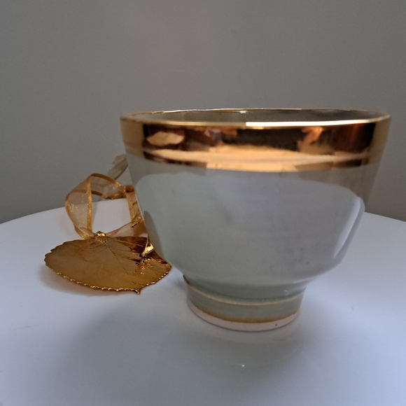 Pauline Pelletier gold-rimmed  green ceramic bowl - Picture 2 of 6